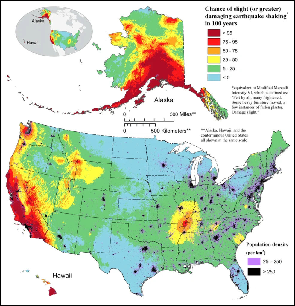 Official USGS National Seismic Hazard Model Map of the United States